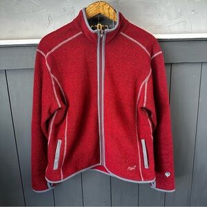 Kuhl Red Ski Jacket Textured Fleece High Collar